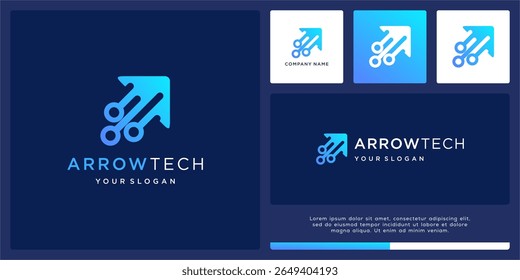 Arrow technology logo design template