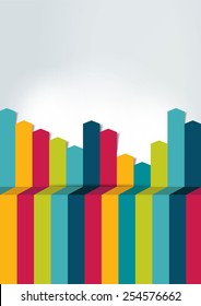 Arrow template. Color vector business background.