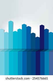 Arrow template. Color vector business background.