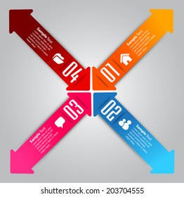 arrow template for website and graphic, icon. numbers, text box.