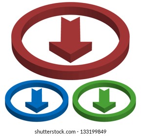 Arrow templates pointing to the viewer - Vector arrow set