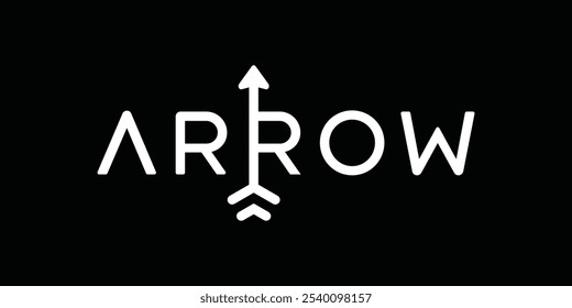 Arrow Text Logo, Typographic Design Vector Template.