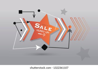 Arrow with text: Sale. Hurry up.