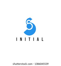 An arrow that forms the initials S vector.