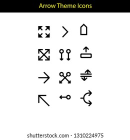 arrow theme icon with line style