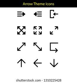 arrow theme icon with line style