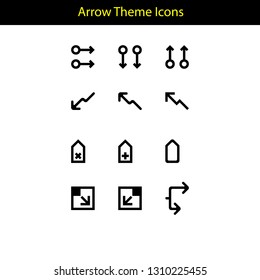 arrow theme icon with line style