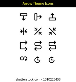 arrow theme icon with line style