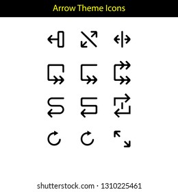 arrow theme icon with line style