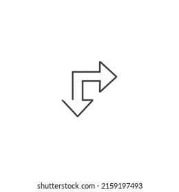 arrow thin line icon, editable stroke icon