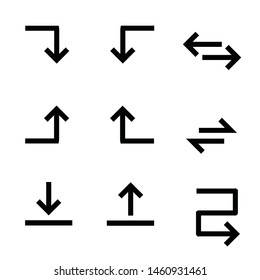 Arrow thin line icons Set 9 on White Background.