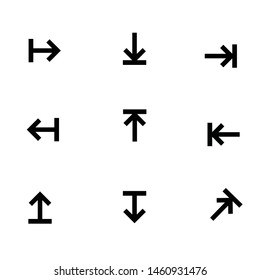 Arrow thin line icons Set 9 on White Background.
