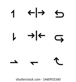 Arrow thin line icons Set 9 on White Background.