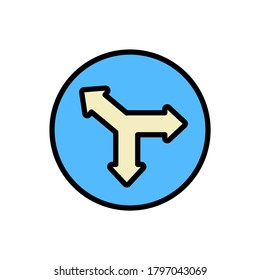 Arrow three direction icon. Simple color with outline vector elements of pointer icons for ui and ux, website or mobile application