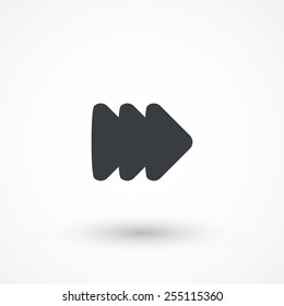 Arrow of three right grouped filled arrows icon