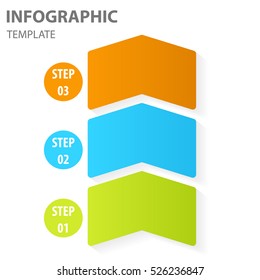 Arrow three step vector for infographic