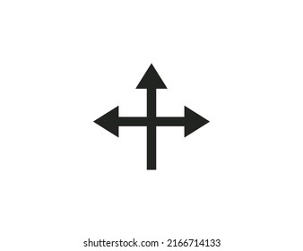 Flecha, tres direcciones, icono de dirección. Ilustración vectorial.