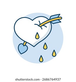 Flecha a través del icono del corazón Ilustración vectorial limpia y moderna