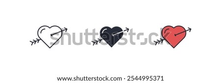 Arrow through a heart icon. heart Symbol sign for mobile concept and web design. Vector icon, Logo illustration, Vector graphics
