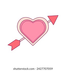 Arrow through heart on a white background