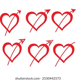 Cupid’s Arrow Through Heart: Red Love Symbols for Passionate Romance Themes
