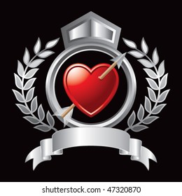 arrow through heart silver royal display