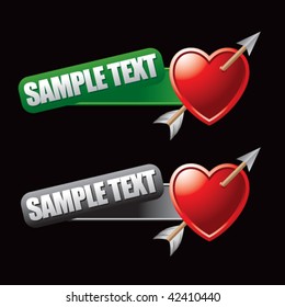 arrow through heart tilted green and gray templates