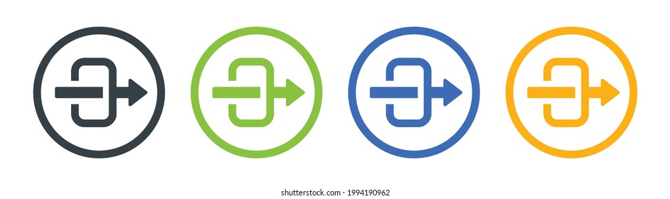 Arrow through icon vector illustration.