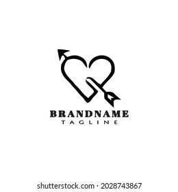 arrow through logo icon design template cartoon modern vector illustration