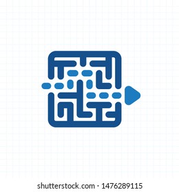 Arrow Through Maze - Ink Imprint Icons. A professional, pixel-aligned icon.