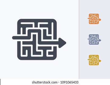 Arrow Through Maze - Pastel Cutwork Icons. A professional, pixel-aligned icon.