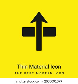 Arrow Through minimal bright yellow material icon