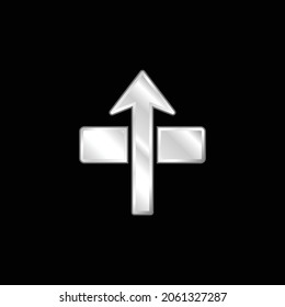 Arrow Through silver plated metallic icon