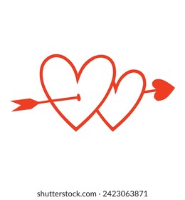 Arrow Through Two Hearts Icon