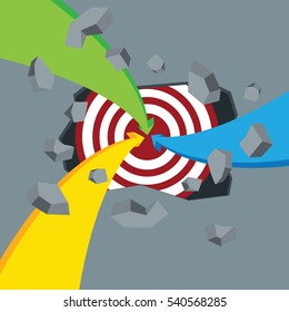 arrow through walls to success