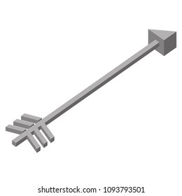 arrow for throw to target isometric icon