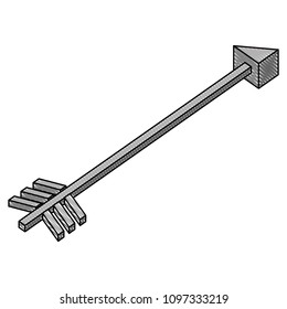 arrow for throw to target isometric icon