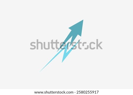 Arrow up and thunder bolt logo