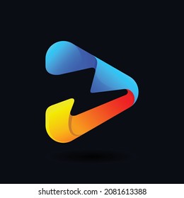 arrow thunder light logo in colorful style