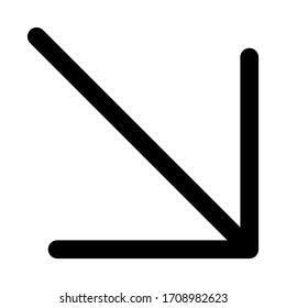 Arrow tilted icon vector image. Can also be used for UI. Suitable for mobile apps, web apps and print media.