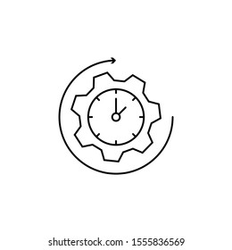 Arrow, time, gear, clock icon. Simple line, outline vector of icons for ui and ux, website or mobile application