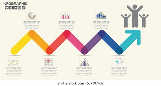 Arrow timeline Infographic template design vector illustration