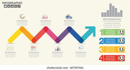 Arrow Timeline Infographic Template Design Vector Illustration