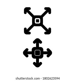 Arrow tool icon vector logo, black and white version