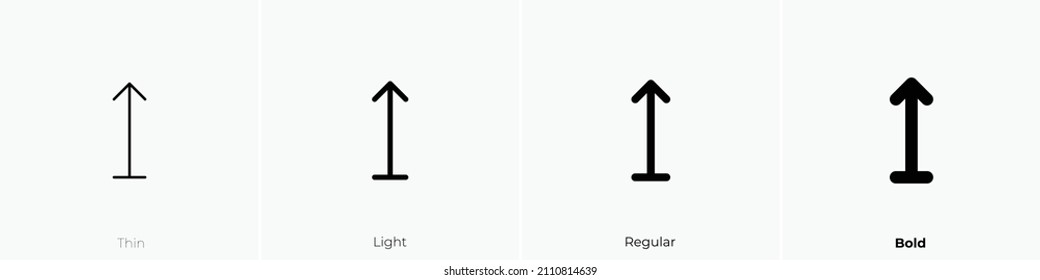 arrow top bar icon. Thin, Light Regular And Bold style design isolated on white background