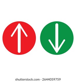 Arrow top bottom icon vector. Green red logo.