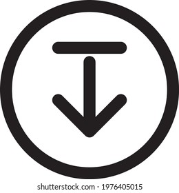 Arrow From Top Circle Icon With Detailed Outline