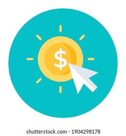 
Arrow touch on dollar currency symbolising pay per click concept 