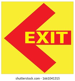 Arrow toward the exit for emergencies