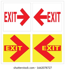Arrow toward the exit for emergencies.